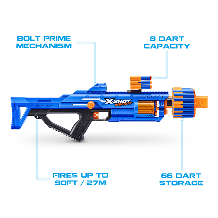 XSHOT Insanity Berzerko 8-Shot Dart Blaster with 48 Darts