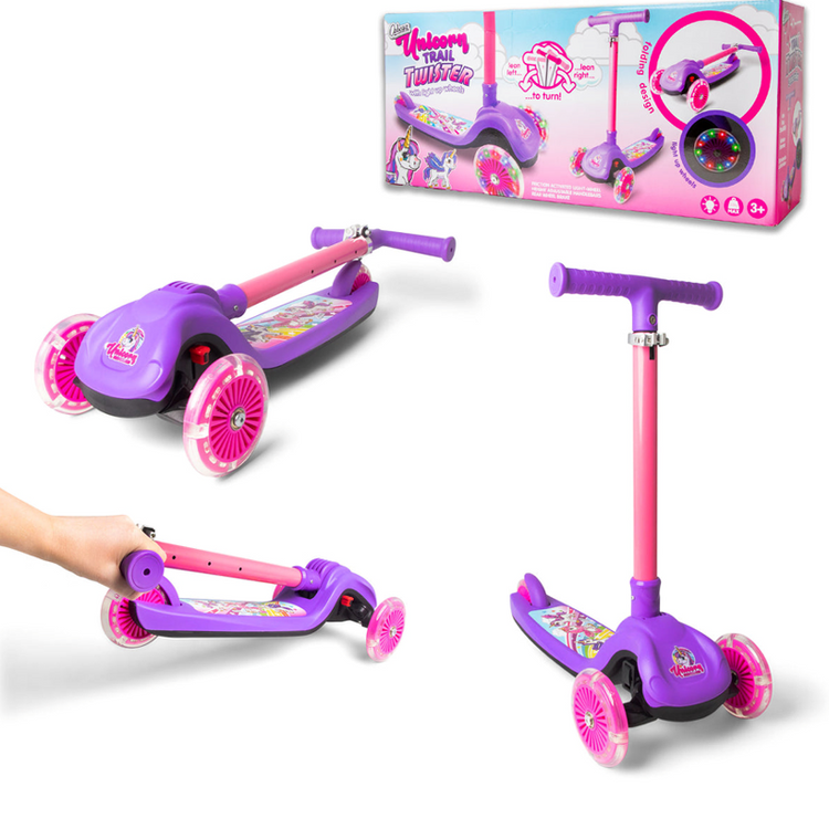 Unicorn Trail Twist Folding Light Up Scooter