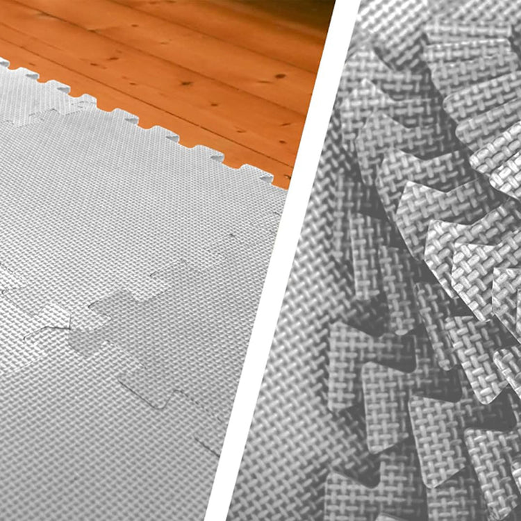 Grey Interlocking Foam Play Mat - 29x29cm Thick Soft EVA Soft Floor Tiles 18 Pieces