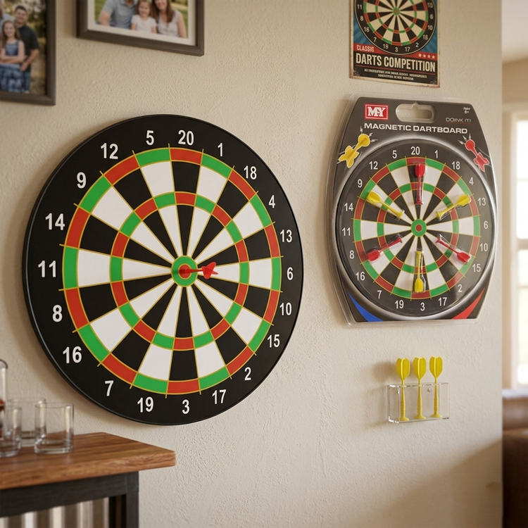 M.Y Doink It 16in Magnetic Dartboard With 6 Darts