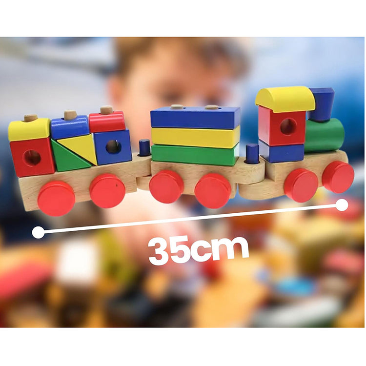 Wooden Blocks Stacking Train Set