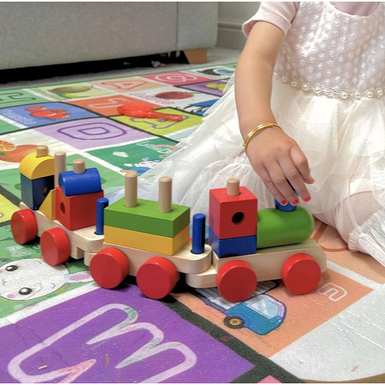 Wooden Blocks Stacking Train Set