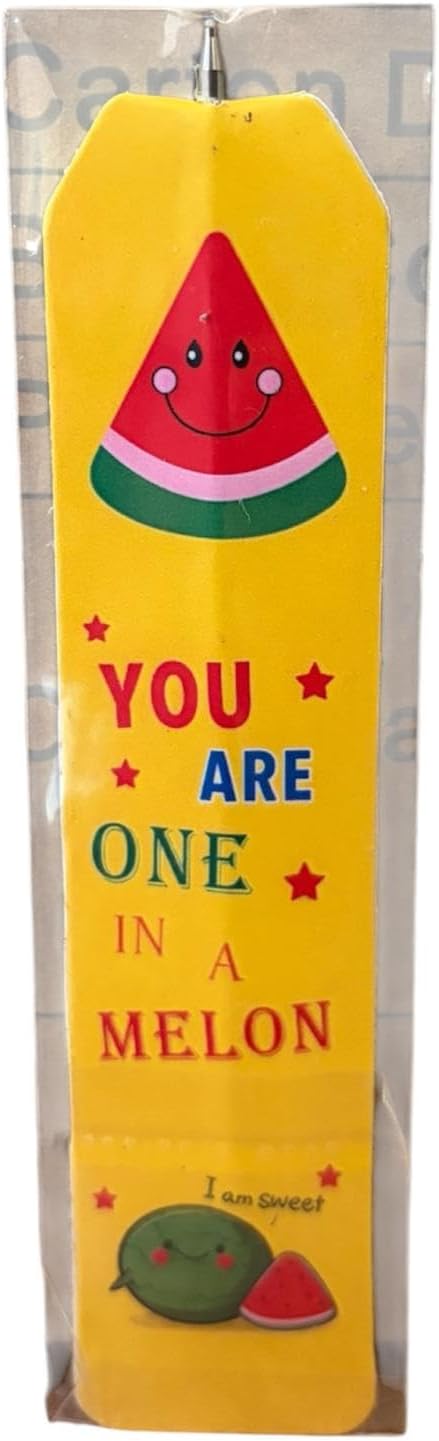 Pack of 5 Flat Paper Pen Bookmark Ruler, 3-in-1 Assorted Design