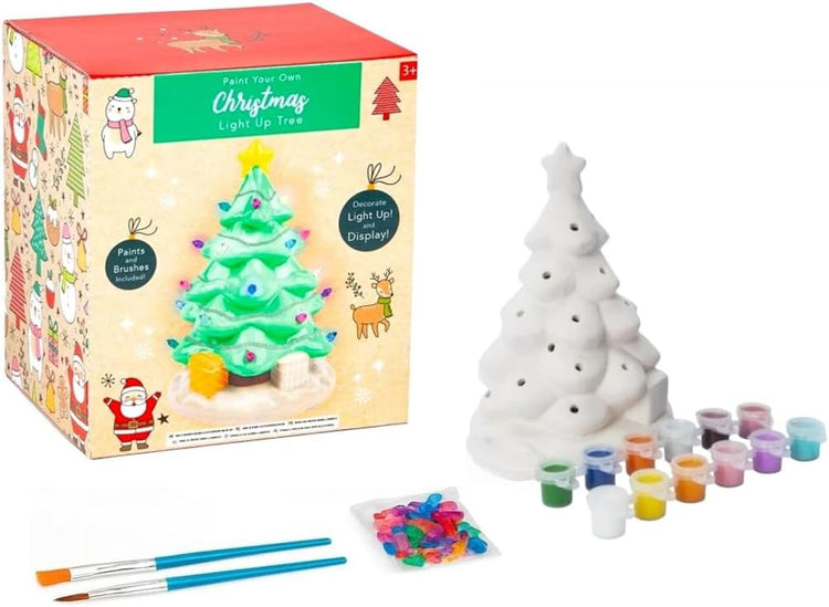 Paint Your Own Light Up Christmas Tree – 18cm Ceramic DIY Art & Craft Kit