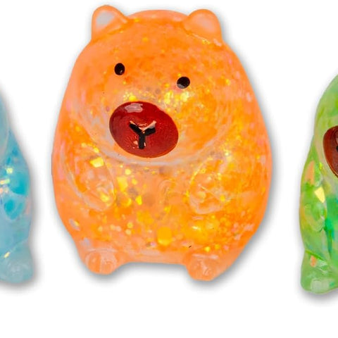 SCRUNCHEMS Mini Sugar Capybara Squishy Toy, Slow Rising Stress Relief Fidget, Glitter Textured Sensory Toy, Ages 3+