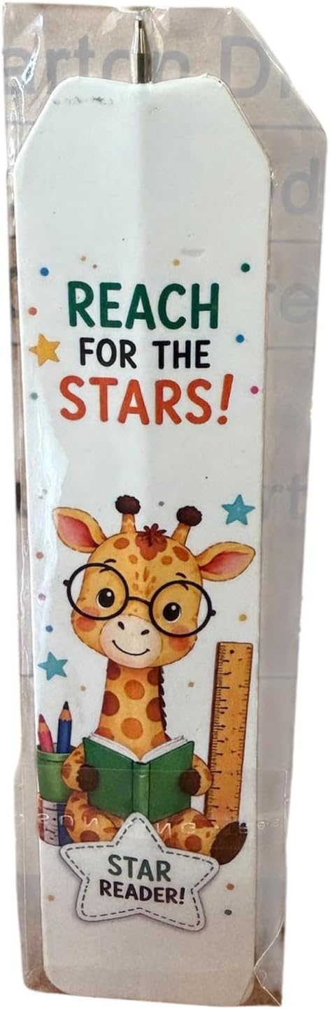 Pack of 5 Flat Paper Pen Bookmark Ruler, 3-in-1 Assorted Design