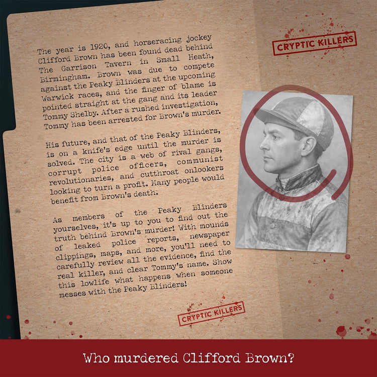 Cryptic Killers Unsolved murder mystery game - Peaky Blinders