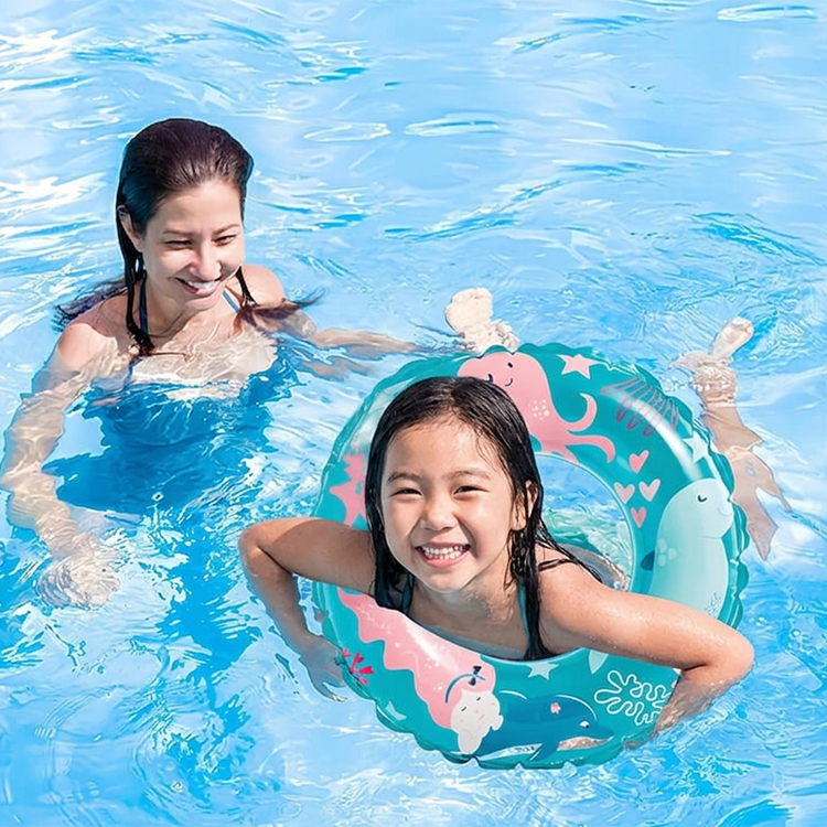 Intex 24" Pool Inflatables Swimming Rings Printed Ages 6-10 Years Assorted Design