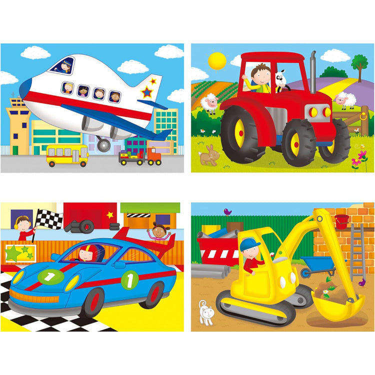 Galt Toys 4 Puzzles in a Box - Vehicles