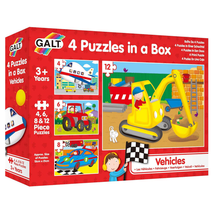 Galt Toys 4 Puzzles in a Box - Vehicles