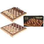 Premium 12" Wooden Chess And Draughts Set