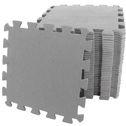 Grey Interlocking Foam Play Mat - 29x29cm Thick Soft EVA Soft Floor Tiles 18 Pieces