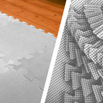 Grey Interlocking Foam Play Mat - 29x29cm Thick Soft EVA Soft Floor Tiles 18 Pieces