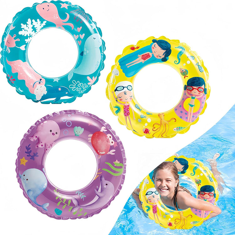 Intex 24" Pool Inflatables Swimming Rings Printed Ages 6-10 Years Assorted Design
