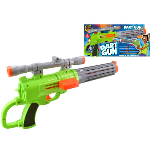 Toy Dart Gun Green Foam Shooter with 6 Soft Darts for Kids