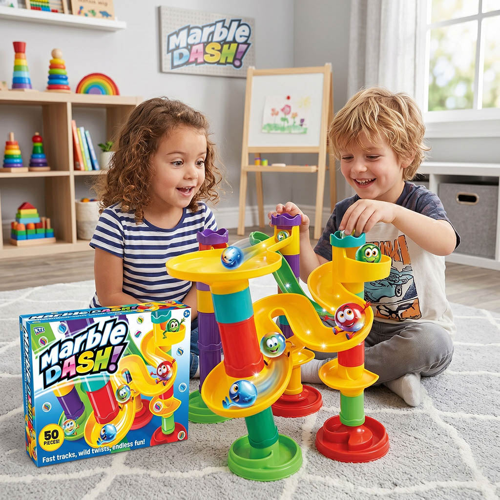 Large Marble Run 50Pc Kids Construction Set
