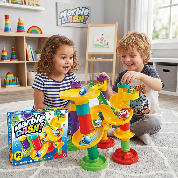 Large Marble Run 50Pc Kids Construction Set