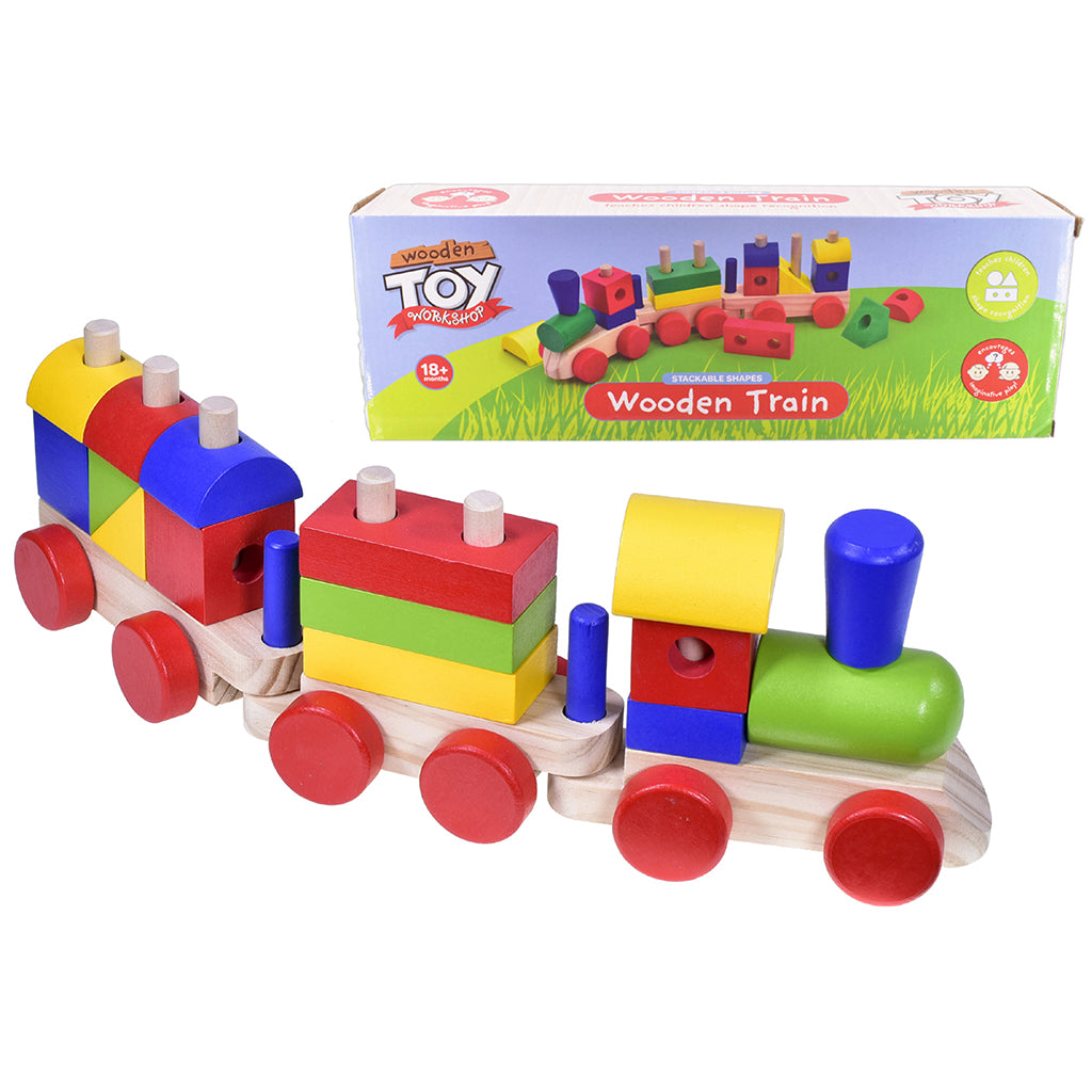 Wooden Blocks Stacking Train Set