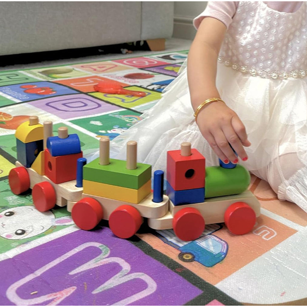 Wooden Blocks Stacking Train Set
