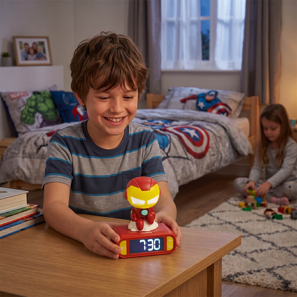 Iron Man Kids Alarm Clock with Night Light