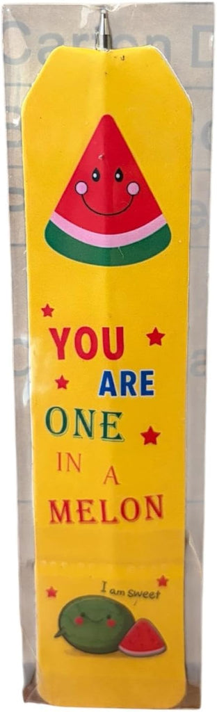 Pack of 5 Flat Paper Pen Bookmark Ruler, 3-in-1 Assorted Design