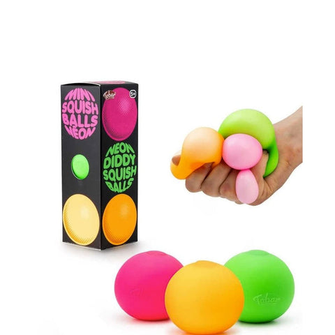 Scrunchems Neon Diddy Squish Ball Tactile Fidget Toys Pack of 3