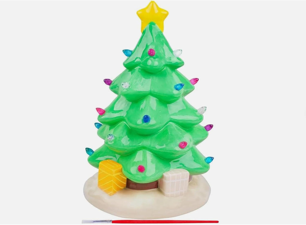 Paint Your Own Light Up Christmas Tree – 18cm Ceramic DIY Art & Craft Kit