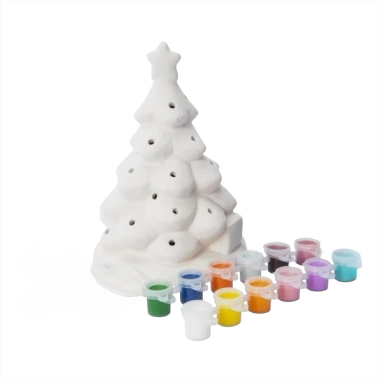 Paint Your Own Light Up Christmas Tree – 18cm Ceramic DIY Art & Craft Kit