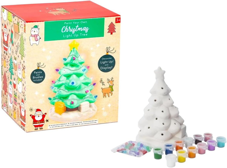 Paint Your Own Light Up Christmas Tree – 18cm Ceramic DIY Art & Craft Kit
