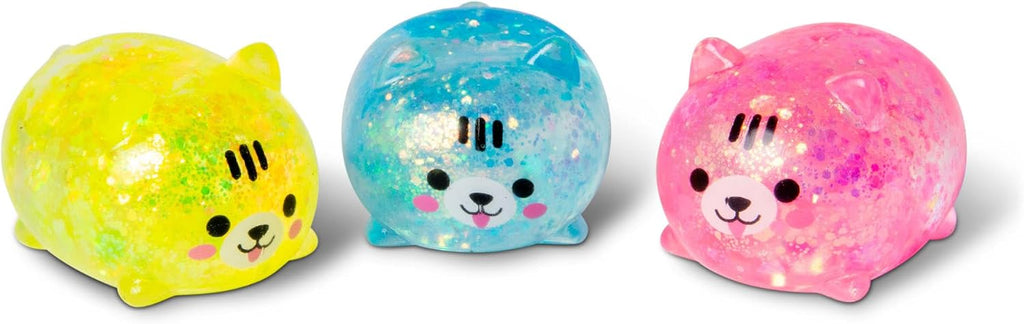 SCRUNCHEMS SUGAR SQUISHY KITTIES Stress Squish Toy SUPER SPARKLY - 3 Pack