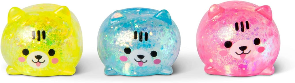 SCRUNCHEMS SUGAR SQUISHY KITTIES Stress Squish Toy SUPER SPARKLY - 3 Pack