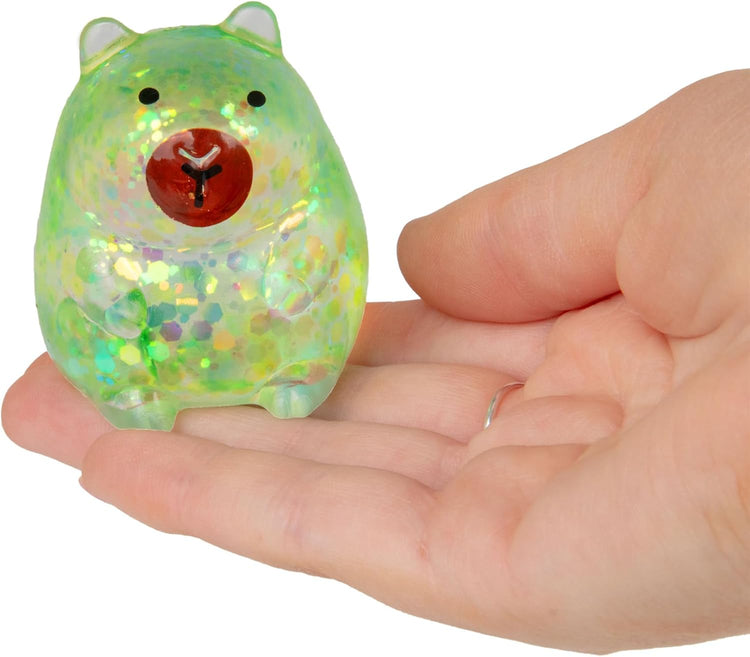 SCRUNCHEMS Mini Sugar Capybara Squishy Toy, Slow Rising Stress Relief Fidget, Glitter Textured Sensory Toy, Ages 3+