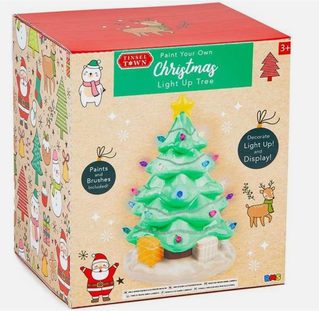Paint Your Own Light Up Christmas Tree – 18cm Ceramic DIY Art & Craft Kit