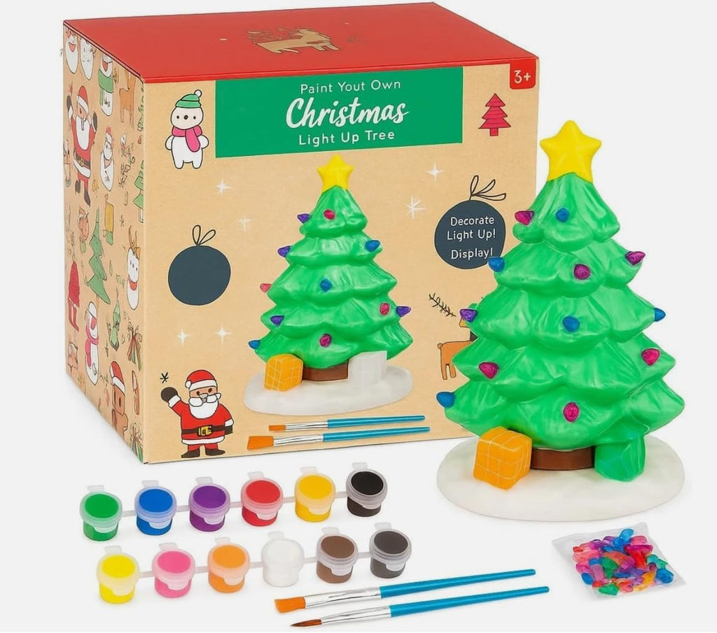 Paint Your Own Light Up Christmas Tree – 18cm Ceramic DIY Art & Craft Kit