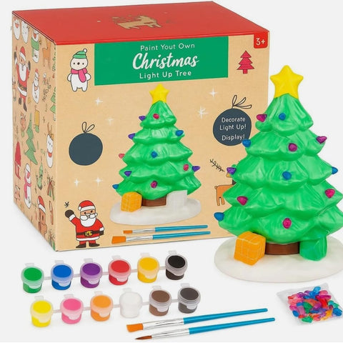 Paint Your Own Light Up Christmas Tree – 18cm Ceramic DIY Art & Craft Kit