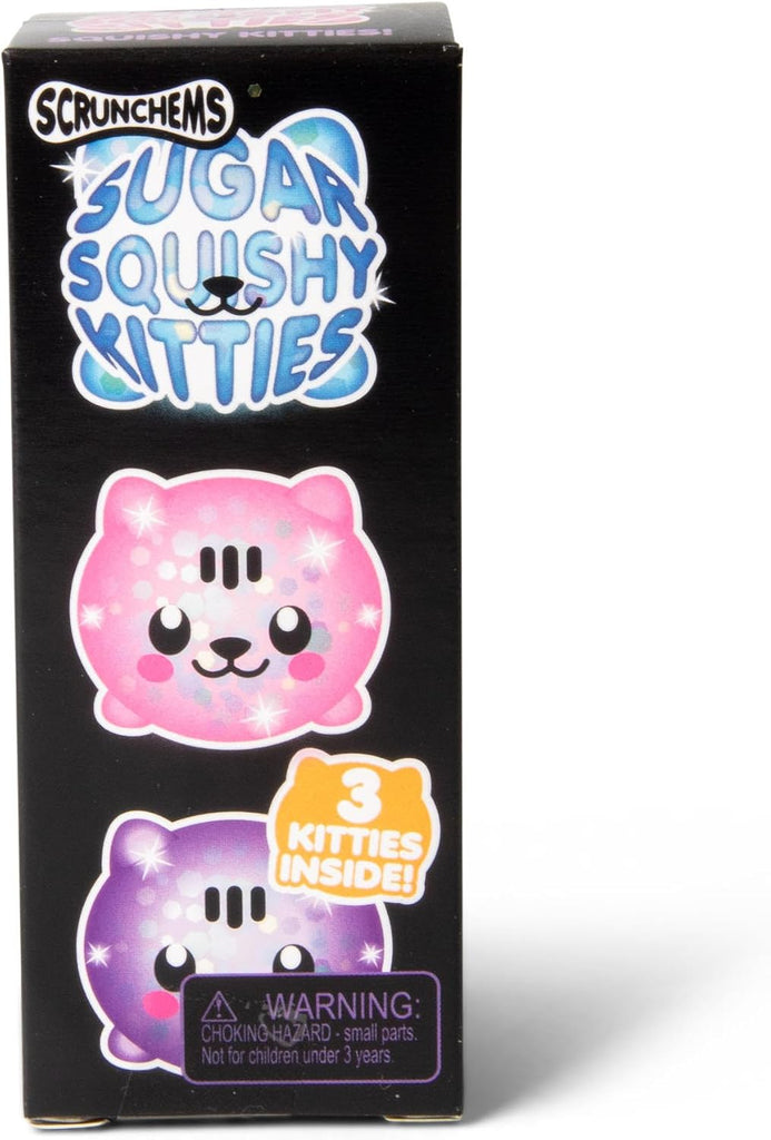 SCRUNCHEMS SUGAR SQUISHY KITTIES Stress Squish Toy SUPER SPARKLY - 3 Pack