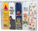 Pack of 5 Flat Paper Pen Bookmark Ruler, 3-in-1 Assorted Design