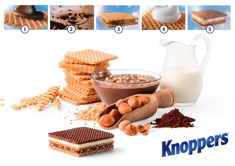 Knoppers Chocolate Hazelnut Wafers, 25 g (Pack of 24)