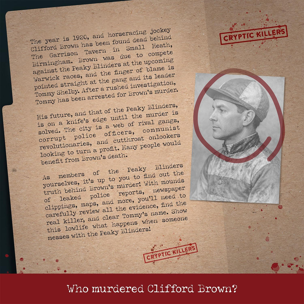 Cryptic Killers Unsolved murder mystery game - Peaky Blinders