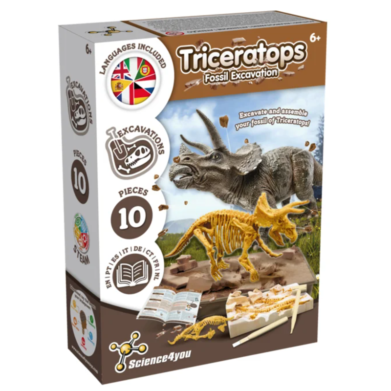 Triceratops Fossil Excavation Kit for Kids