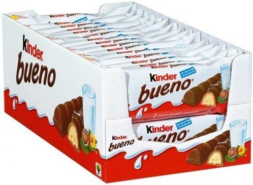 Kinder Bueno Milk Chocolate and Hazelnut Twin Bars Multipack, 20 x 43g (860g)