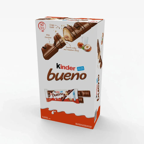 Kinder Bueno Milk Chocolate and Hazelnut Twin Bars Multipack, 20 x 43g (860g)