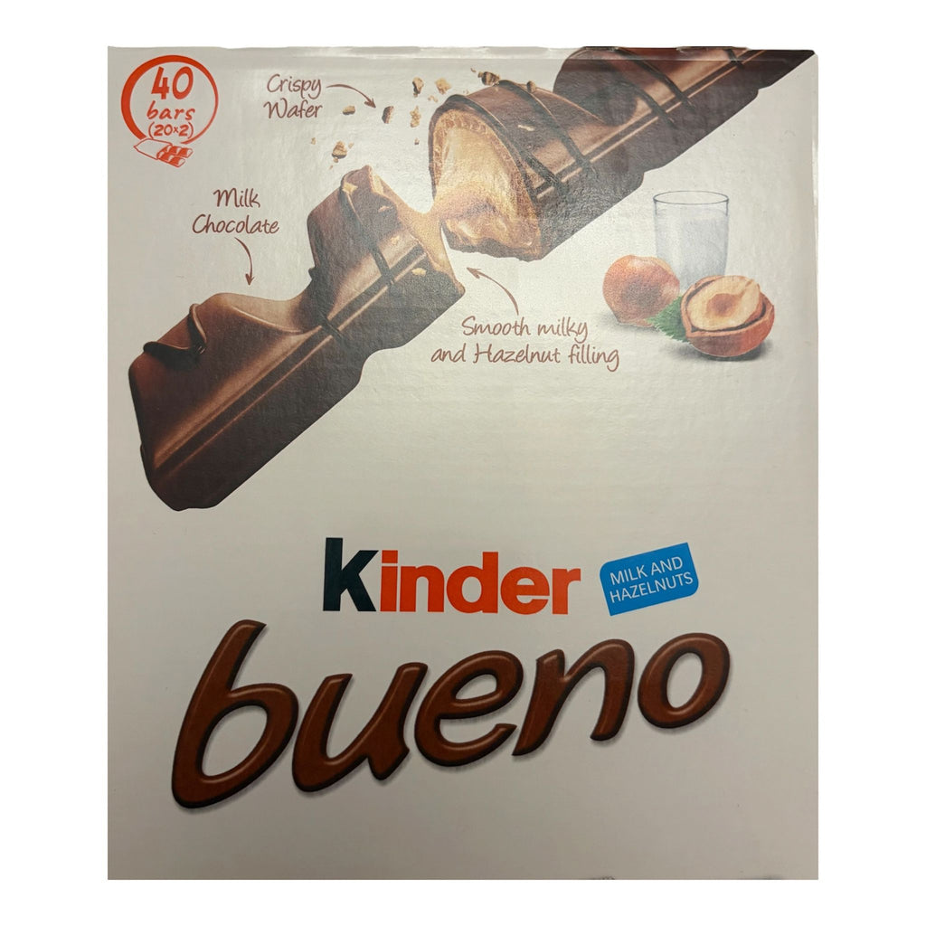 Kinder Bueno Milk Chocolate and Hazelnut Twin Bars Multipack, 20 x 43g (860g)