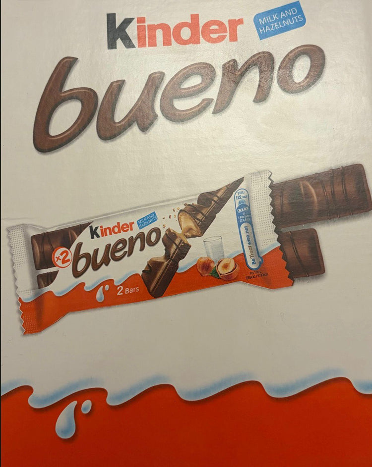 Kinder Bueno Milk Chocolate and Hazelnut Twin Bars Multipack, 20 x 43g (860g)